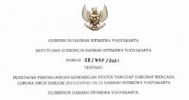 Surat Keputusan Gubernur DIY Nomor 28 / KEP / 2021